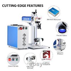 OMTech 50W Fiber Laser Marking Machine 7.9x7.9 Laser Engraver with Rotary Axis