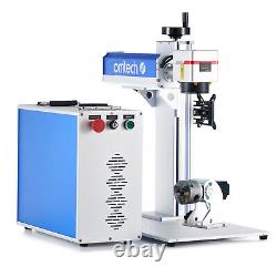 OMTech 50W Fiber Laser Marking Machine 7.9x7.9 Laser Engraver with Rotary Axis