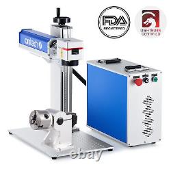 OMTech 50W Metal Marking Machine 200x200 Fiber Laser Engraver with Rotary Axis