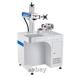 OMTech 50W Raycus Fiber Laser Cutter & Laser Engraver Station with Rotray Axis