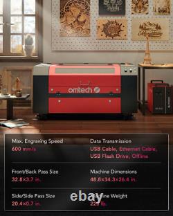 OMTech 60W 20x28in Workbed CO2 Laser Engraver Cutter Engraving Cutting Machine
