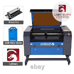 OMTech 60W 28x20 in. CO2 Laser Engraver with Rotary Axis Water Chiller Lightburn