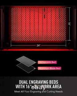 OMTech 60W CO2 Laser Cutter Engraver Engraving Machine 16x24 2023 Upgraded
