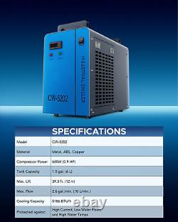 OMTech 6L Dual Water Chiller CW5202 for 2 CO2 Laser Cutting Engraving Machine