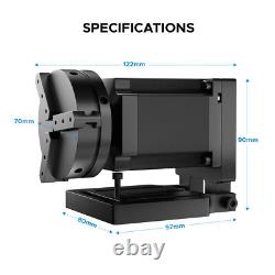 OMTech 70mm Rotary Axis Attachment for Fiber Laser Engraver with Rotary Chuck