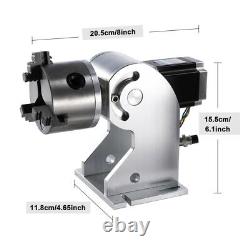 OMTech 80MM 3 Jaw Rotary Axis for 20W 30W 50W 60W Fiber Laser Marker Engraver