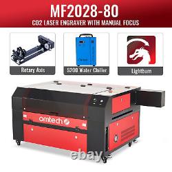 OMTech 80W 20x28 Inch CO2 Laser Cutter Engraver w. Premium Accessories Combo