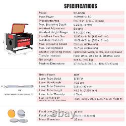 OMTech 80W 20x28in Autofocus CO2 Laser Engraver with Best Choice Accessories Combo