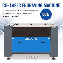 OMTech 80W 35x24 CO2 Laser Engraver Cutter Engraving Motorized Workbed Ruida