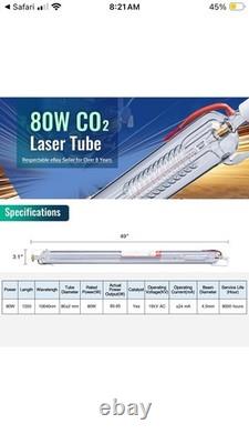 OMTech 80W CO2 Laser Tube LAT-ST80-01 For CO2 Laser Cutter NEW