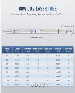 OMTech 80W CO2 Laser Tube for Laser Engraver & Cutter Machine