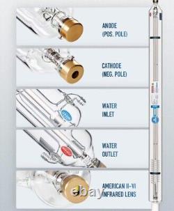 OMTech 80W CO2 Laser Tube for Laser Engraver & Cutter Machine, 1250mm/ 80mm