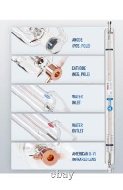 OMTech 80W EFR CO2 Laser Tube 1250mm for 50W CO2 Laser Engraver Cutting Machine
