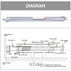 OMTech 80W EFR CO2 Laser Tube 1250mm for 50W CO2 Laser Engraver Cutting Machine