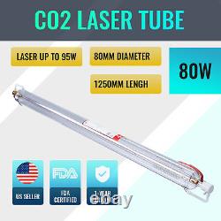 OMTech 80W Laser Tube for CO2 Cutting Machine Borosilicate Glass 1250mm EFR F2