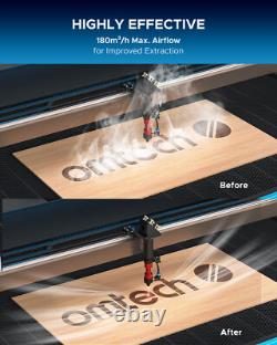 OMTech 80W Pure Air Fume Extractor 3 Filter Smoke Purifier for Laser Engraver