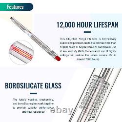 OMTech 80W YL H2 CO2 Laser Tube (Peak 100W) for CO2 Laser Engraver Cutter