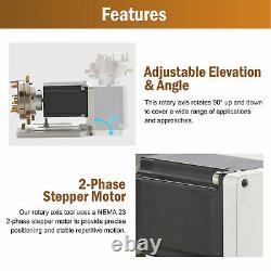 OMTech 80mm 360 Laser Engraver Rotary Axis Chuck for Rings Cups More 90deg Rise