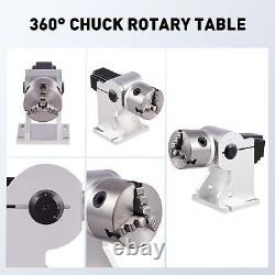 OMTech 80mm 3 Jaw Chuck Rotary Axis Accessory for Laser Engravers 360 Rotation