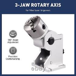 OMTech 80mm Ring Marking Tool for Metal Jewelry More 360 3 Jaw Laser Rotary Axis