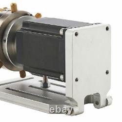 OMTech 80mm Rotary Axis 3.1 in 90deg Rise 360 Rotation Laser Engraving Accessory