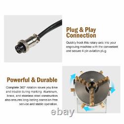 OMTech 80mm Rotary Axis for Ring Metal Jewelry for Fiber Laser Marker Engraver