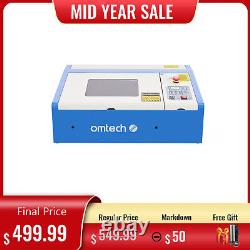 OMTech 8x12 CO2 Laser Engraver 40W Laser Tube LaserDRW LCD Panel With Rotary Axis
