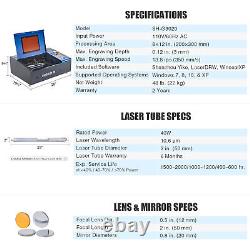 OMTech 8x 12 40W CO2 Laser Engraver Marker with K40+ Motherboard & LightBurn