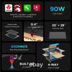 OMTech 90W Commercial CO2 Laser Engraver Cutter 20x28 Working Area LightBurn
