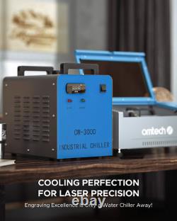 OMTech 9L Water Chiller for 40W 50W CO2 Laser Engraver with 2 Pack Coolant