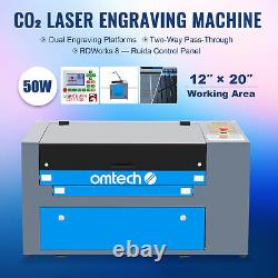 OMTech CO2 Laser Engraver Cutter 50W 12x20 Cutting Engraving Marking Machine