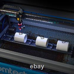 OMTech Cylindrical Rotary Axis Roller for CO2 Laser Engraver Cutter w 3 Clamps
