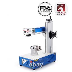 OMTech FM6969-30D 30W Fiber Laser Marker Engraver 6.9x6.9 Bed with Rotary Axis
