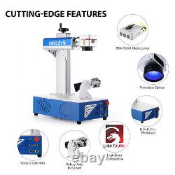 OMTech FM6969-30D 30W Fiber Laser Marker Engraver 6.9x6.9 Bed with Rotary Axis