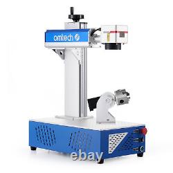 OMTech FM6969-30D 30W Fiber Laser Marker Engraver 6.9x6.9 Bed with Rotary Axis
