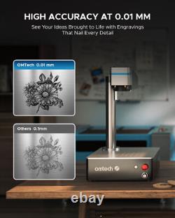 OMTech Fiber Laser Engraver 20W Laser Marking Machine for 4.3x4.3 Inch Metal