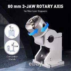 OMTech Fiber Laser Rotary Tool 80mm 3 Jaw Chuck Rotary Axis 360 Rotation NEMA 23