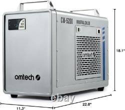 OMTech Industrial Water Chiller CW-5200 for 50-150W CO2 Laser Engraver Cutter