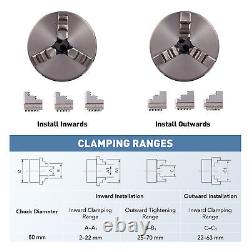 OMTech Jewelry Marking Tool 80mm 3 Jaw Chuck 360 Rotary Axis for Laser Engraving