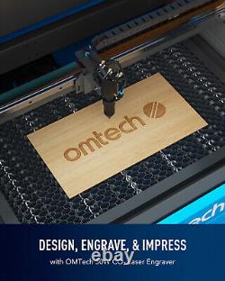 OMTech Laser Engraving Cutting Machine 50W 12x20 Engraver Cutter Water Chiller