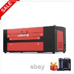 OMTech MF1220-50 50W CO2 Laser Engraver Cutter with Chiller 4-Wheel Rotary Axis