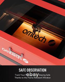 OMTech MF1220-50 50W CO2 Laser Engraver Cutter with Chiller 4-Wheel Rotary Axis