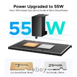 OMTech Polar 55W Desktop Laser Engraver 12x20in Workbed Autofocus 2 Rotary Axes