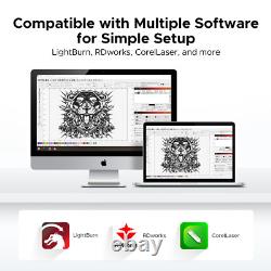 OMTech Polar 55W Desktop Laser Engraver 12x20in Workbed Autofocus 2 Rotary Axes