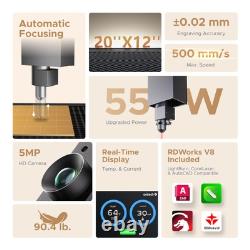 OMTech Polar Lite 55W Desktop CO2 Laser Cutter Engraver Marker with Lightburn