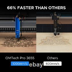 OMTech Pro 130W 34x55 CO2 Laser Cutting Machine with CW5200 Water Chiller