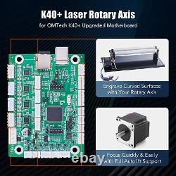 OMTech Rotary Axis Attachment for K40 40W CO2 Laser Engraver with 2 Rollers