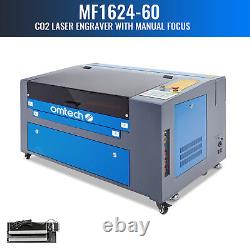 OMTech Upgraded CO2 Laser Engraver Cutter with Rotary Axis Ruida 60W 24x16