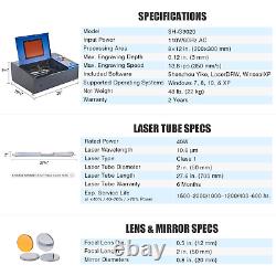 Preenex 8x12 40W CO2 Laser Cutter Engraver Red Dot Guidance with Water Chiller