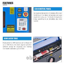 Preenex 8x12 40W CO2 Laser Cutter Engraver Red Dot Guidance with Water Chiller
